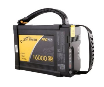 Tattu - 1760 - 16000mAh 12S1P 44.4V 25C LiPo Battery Pack with AS150U-F Plug (224x163x90mm +/- Manufacturer's Specifications)