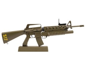 GoatGuns 1/3 Scale M16A1 Vietnam Rifle Metal Diecast Model Assembly Kit - OD green with Grenedier attachment