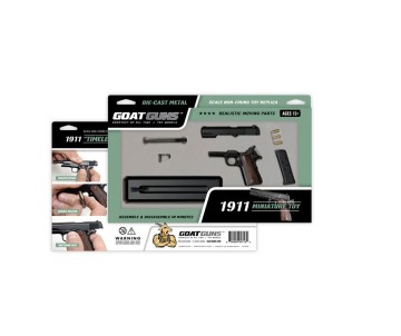 GoatGuns 1/2.5 Scale 1911 Metal Diecast Model Assembly Kit - Black