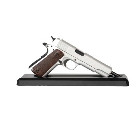 GoatGuns 1/2.5 Scale 1911 Metal Diecast Model Assembly Kit - Silver with dark brown grips