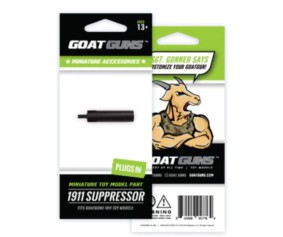 GoatGuns Diecast Metal suppressor for 1911 models. Plugs in - Black