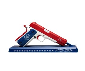 GoatGuns 1/2.5 Scale 1911 Metal Diecast Model Assembly Kit - Patriotic Red, White, and Blue