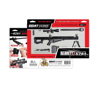 GoatGuns 1/4 Scale Officially Licensed BARRETT 82A1 .50 cal Metal Diecast Model Assembly Kit - Black