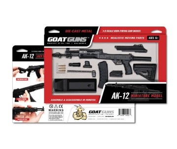 GoatGuns 1/3 Scale AK12 Metal Diecast Model Assembly Kit - Flat Black