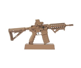 GoatGuns 1/3 Scale AR15 Metal Diecast Model Assembly Kit - Dark Tan, 'Coyote' Painted