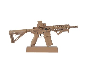 GoatGuns 1/3 Scale AR15 Metal Diecast Model Assembly Kit - Dark Tan, 'Coyote' Painted