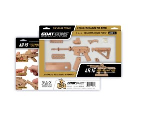 GoatGuns 1/3 Scale AR15 Metal Diecast Model Assembly Kit - Dark Tan, 'Coyote' Painted
