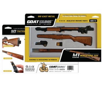 GoatGuns 1/4 Scale M1 Garand Historical WW2 Rifle Metal Diecast Model Assembly Kit - Wood Grain with Black