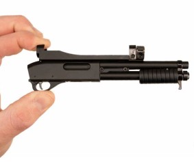 GoatGuns Diecast Metal Masterkey Under Barrel Attachment for AR15/M16A1 models. 3 Mini shotgun shells included.