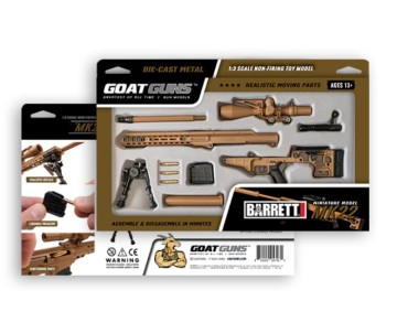 GoatGuns 1/4 Scale Officially Licensed BARRETT MK22 Metal Diecast Model Assembly Kit - Dark Tan