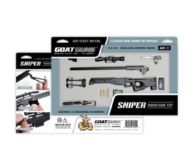 GoatGuns 1/4 Scale Sniper Rifle Metal Diecast Model Assembly Kit - Black