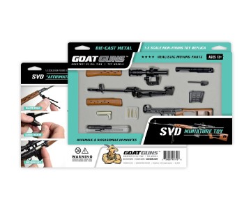 GoatGuns 1/3 Scale Sniper Rifle Metal Diecast Model Assembly Kit - Black