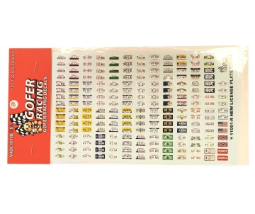 Gofer Racing Decals License plates USA/Canada decals 1/24