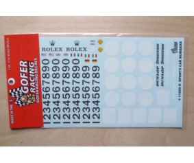 Gofer Racing Sports Car Numbers Decal Sheet 1/24