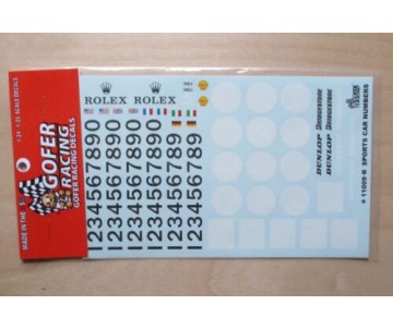 Gofer Racing Sports Car Numbers Decal Sheet 1/24
