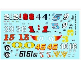 Gofer Racing Vintage Modified Numbers Decal Sheet 1/24