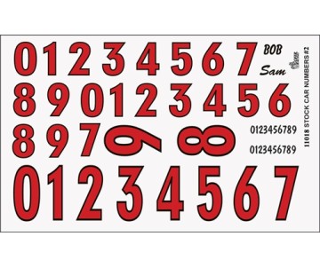 Gofer Racing Racing Numbers Red Decal Sheet 1/24