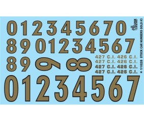Gofer Racing Gold Numbers Model Car Decal Sheet 1/24