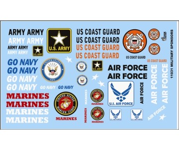 Gofer Racing Armed Services Model Car Decal Sheet 1/24