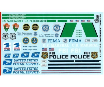 Gofer Racing U.S. Government Vehicles Decals 1/24