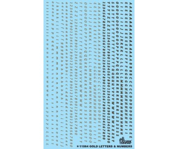 Gofer Racing Gold Letters & Numbers Decal 1/24