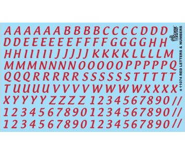 Gofer Racing Letters and Numbers 5/8 inch Tall (Red)