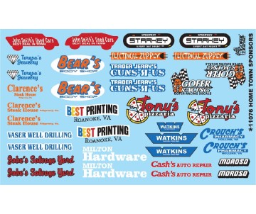 Gofer Racing Hometown Sponsors Decal Sheet 1/24