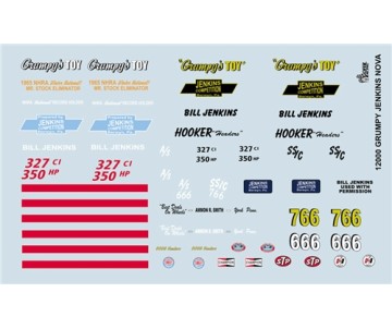 Gofer Racing Grumpy Jenkins Nova Decal Sheet 1/24