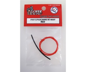 Gofer Racing Plug Wires With Boot - Red 1/24
