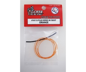 Gofer Racing Plug Wires With Boot - Orange 1/24