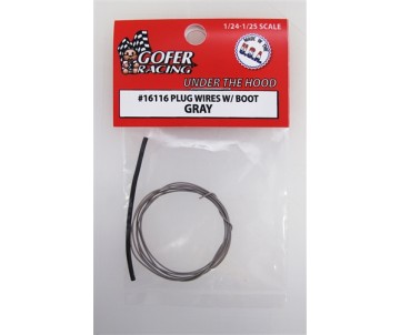 Gofer Racing Plug Wires With Boot - Gray 1/24