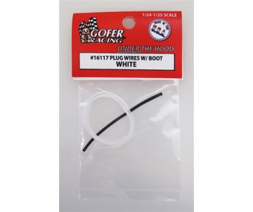 Gofer Racing Plug Wires With Boot - White 1/24