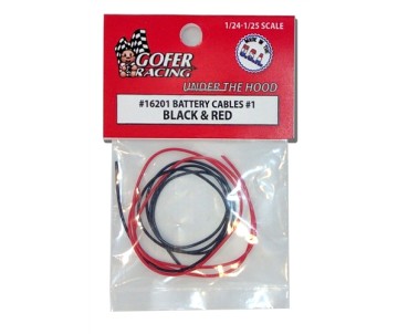 Gofer Racing Battery Cables Black and Red 1/24