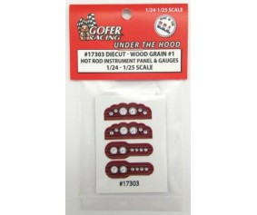Gofer Racing Hot Rod Instrument Panel Wood Grain #1 1/24 - 1/25