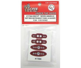 Gofer Racing Hot Rod Instrument Panel Wood Grain #2 1/24 - 1/25