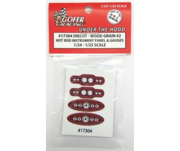 Gofer Racing Hot Rod Instrument Panel Wood Grain #2 1/24 - 1/25
