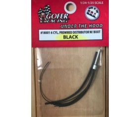Gofer Racing Six-Cylinder Prewired Distributor - black plug wire with boot