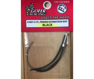 Gofer Racing Six-Cylinder Prewired Distributor - black plug wire with boot