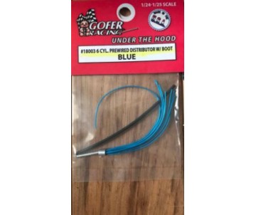 Gofer Racing Six-Cylinder Prewired Distributor - blue plug wire with boot