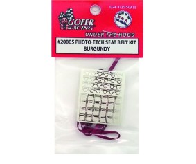 Gofer Racing Photo-Etch Seat Belt Kit - Burgundy