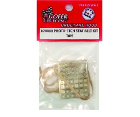 Gofer Racing Photo-Etch Seat Belt Kit - Tan