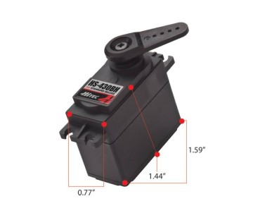 Hitec HS-430BH HV Deluxe Ball Bearing, Nylon, Dual BB Servo (69 oz/in | 0.14 sec | 1.59x0.77x1.44