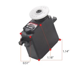 Hitec HS-85MG Premium Metal Gear Micro, Top BB (49 oz/in | 0.14 sec | 1.14x0.51x1.18