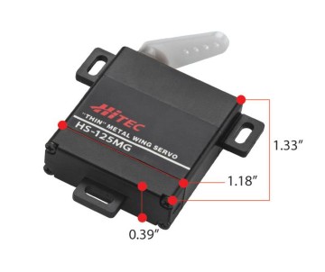 Hitec HS-125MG Slim Metal Gear Wing Servo, Dual BB (49 oz/in | 0.13sec | 1.18x0.39x1.33