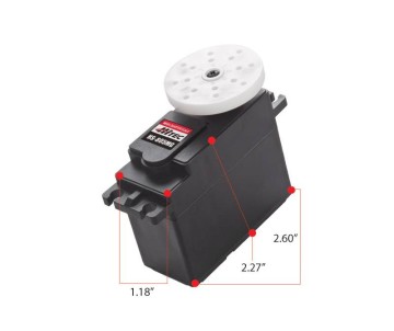 Hitec HS-805MG Mega Metal Gear, Dual BB Servo (343 oz/in | 0.14 sec | 2.59x1.18x2.26