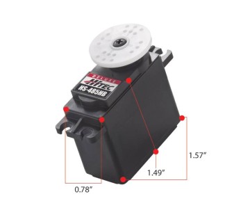 Hitec HS-485HB Deluxe HD Ball Bearing, Karbonite, Top BB Servo (89 oz/in | 0.17 sec | 1.57x0.78x1.49