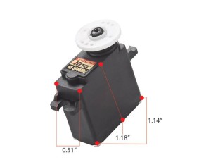 Hitec HS-5085MG Digital Premium Metal Gear Micro, Top BB Servo (60 oz/in | 0.13 sec | 1.14x0.51x1.18