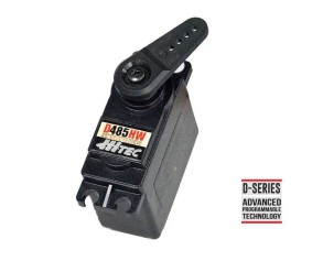 Hitec D485HW, 32-Bit, Wide Voltage, Carbonite Servo (67-103oz/in | 0.2-.15sec | 1.57x0.78x1.49