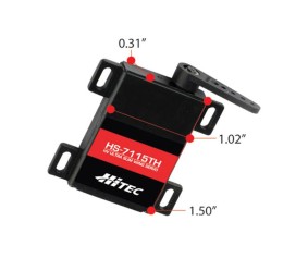 Hitec HS-7115TH Digital, HV Ultra Premium Slim Wing Titanium Gear Servo (50oz/in | 0.10 sec | 1.02 x 0.31 x 1.50