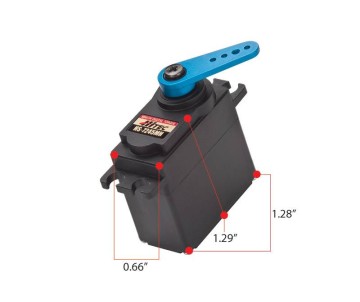 Hitec HS-7245MH Digital High Torque HV Coreless, Metal Gear, Mini Dual BB Servo (89oz/in | 0.11sec |1.28 x 0.66 x 1.29